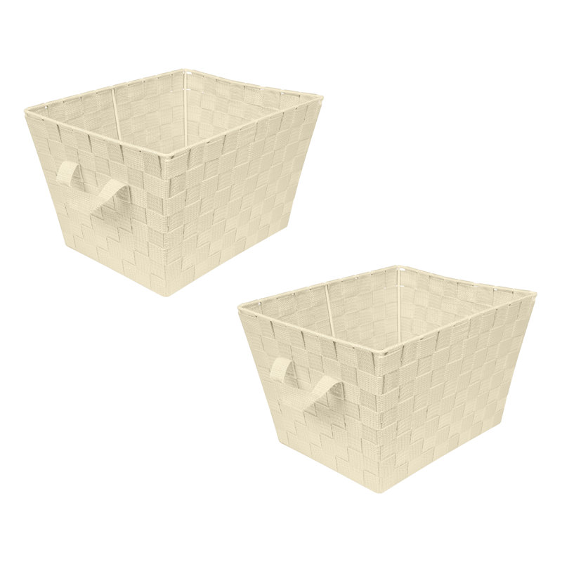 Zipcode Design™ Plastic Decorative Basket, Ivory, Small, 2