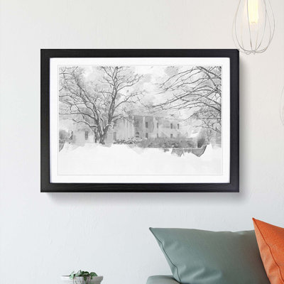 Wintertime View of the White House in Abstract - Picture Frame Graphic Art Print