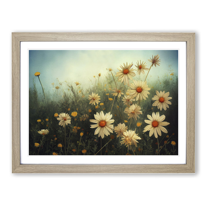 XH1022-9430X Unforgettable Wildflowers Floral - Single Picture Frame Print, 34cm H x 46cm W x 2cm D, Oak Framed