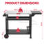 3-Tier Stainless Steel Grill Cart - Outdoor Pizza Oven Stand with Wheels, Mobile Grill Part for BBQ & Food Prep-961312329