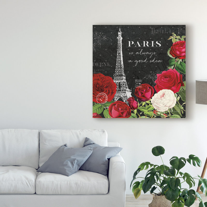 «Rouge Paris II Black» par Katie pertiet, impression sur toile, H 18 po x l 18 po x P 2 po
