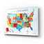  «Us Map» par Farida Zaman, art mural en verre acrylique, 16 po x 12 po