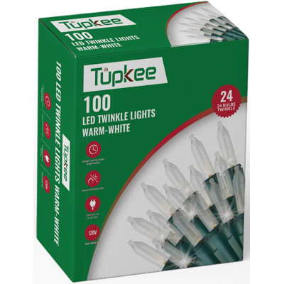 Christmas LED Random Twinkle Lights - 100 LED - 24 of 100 Lights Twinkle - Indoor Outdoor – 24.75 Feet Light String, Christmas Tree Holiday Decor Sparkling Twinkling Christmas Lights