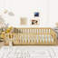 Ensemble de lit de sol moderne Twinkle avec porte, bois d'hévéa et garde-corps de sécurité-115630467-115630469
