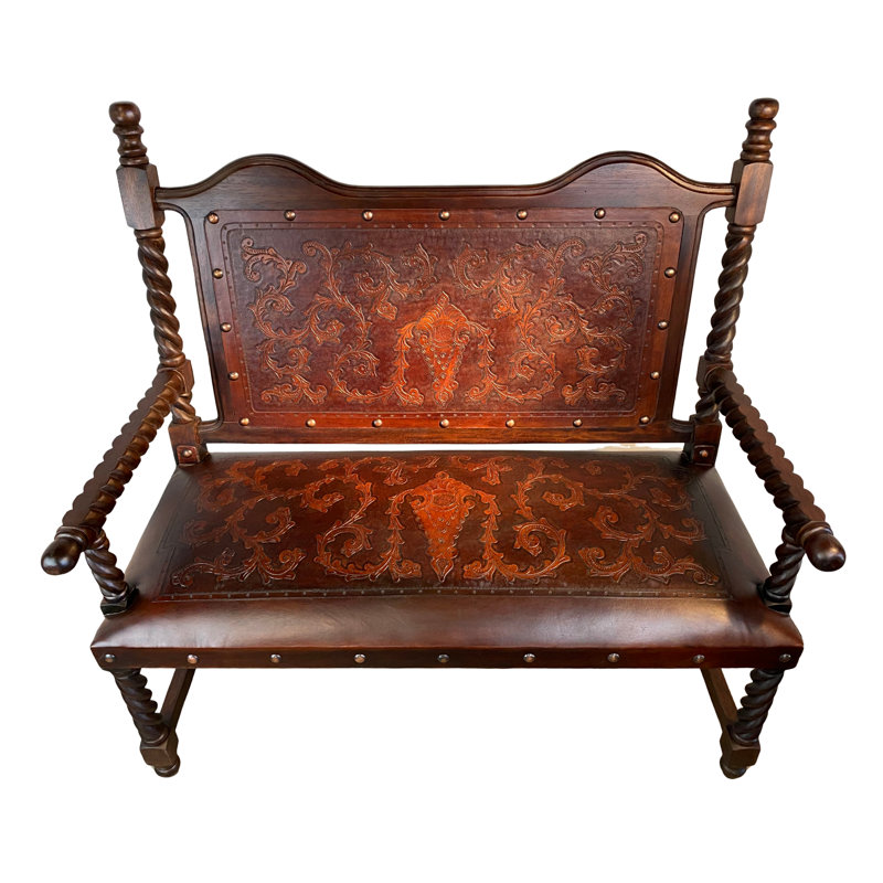 Banc en cuir véritable Oaklynn