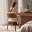 Chaise de salle à manger rembourrée en bois courbé de style moderne du milieu du siècle Dowden avec accoudoirs-2064324646-2064324644