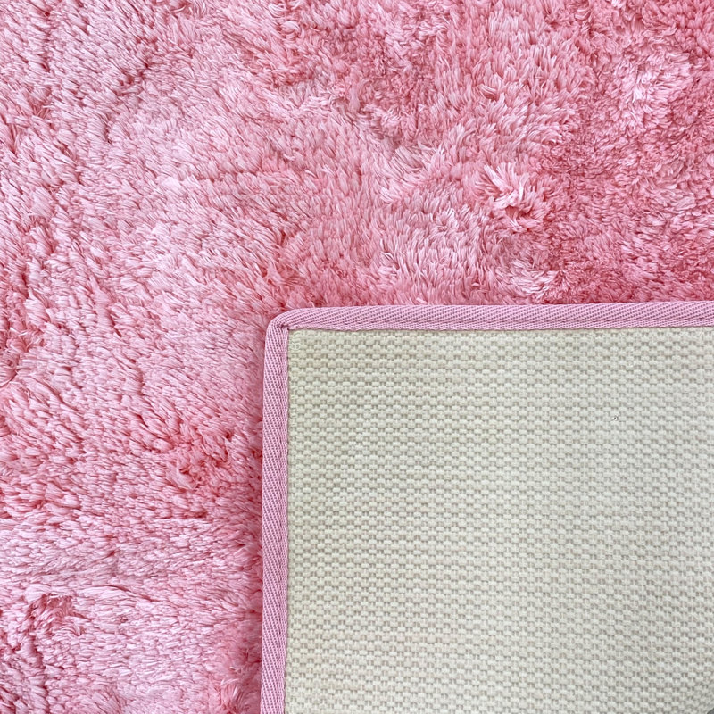 Hiltonia Polypropylene Non-Slip Bath Rug, 32" L x 20" W, Pink