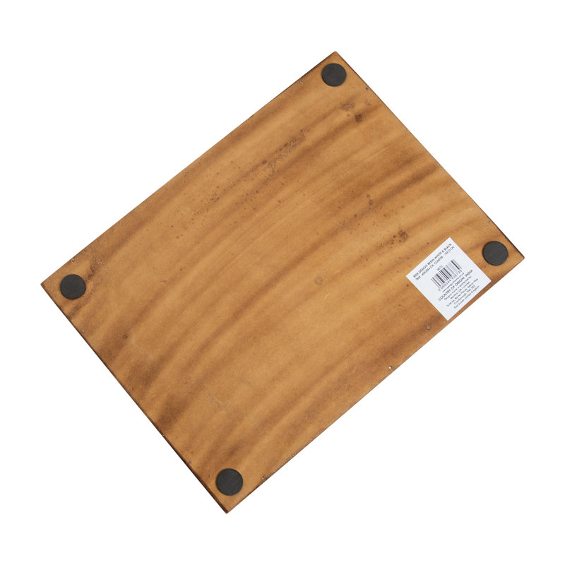 Ahsan Solid Wood Tray, White/Black