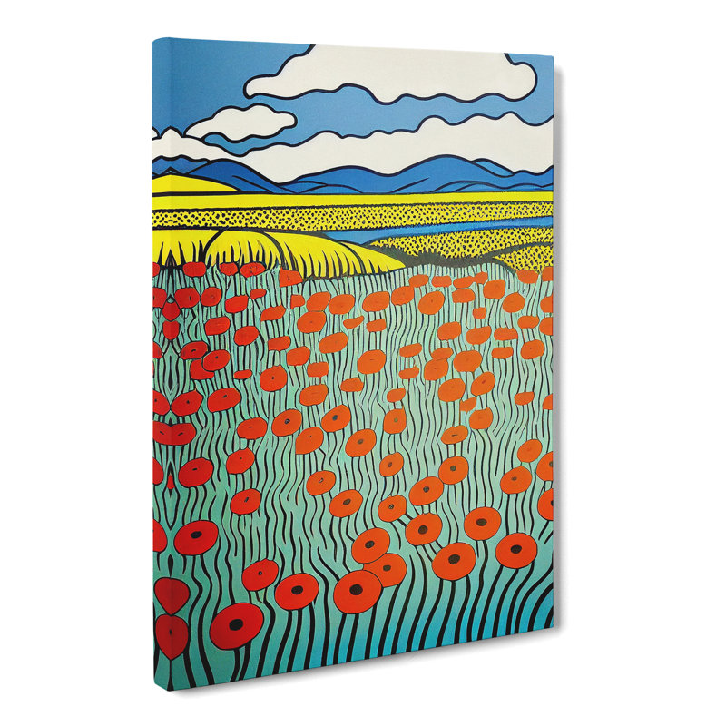 Nassar Poppy Field Pop - Wrapped Canvas, 76cm H x 50cm W x 3cm D