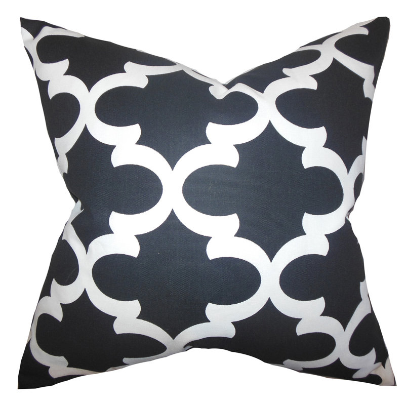 Coussin 100 % coton, Noir blanc, 18 po x 18 po, Housse de coussin seulement - sans coussin