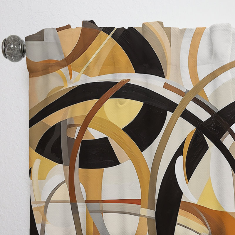 Mid Century Artistic Transformations I - Rideau Mid-Century - Velours obscurcissant - 1 panneau, L 52 po x L 84 po
