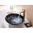 ANZZI Makata 17.7'' Silver Burst Tempered Glass Circular Bathroom Sink