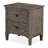 Transitional Wire-Brushed Nightstand with Round Pull Knobs and Felt-Lined Drawer