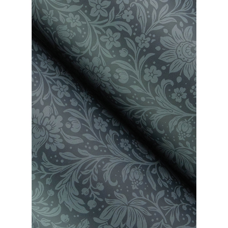 Papier peint floral bleu foncé Hague, Bleu