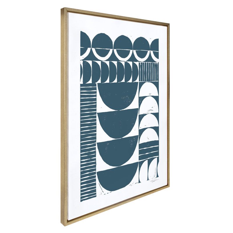 Impression sur toile encadrée moderne à motif circulaire bleu sarcelle par déclaration de biens