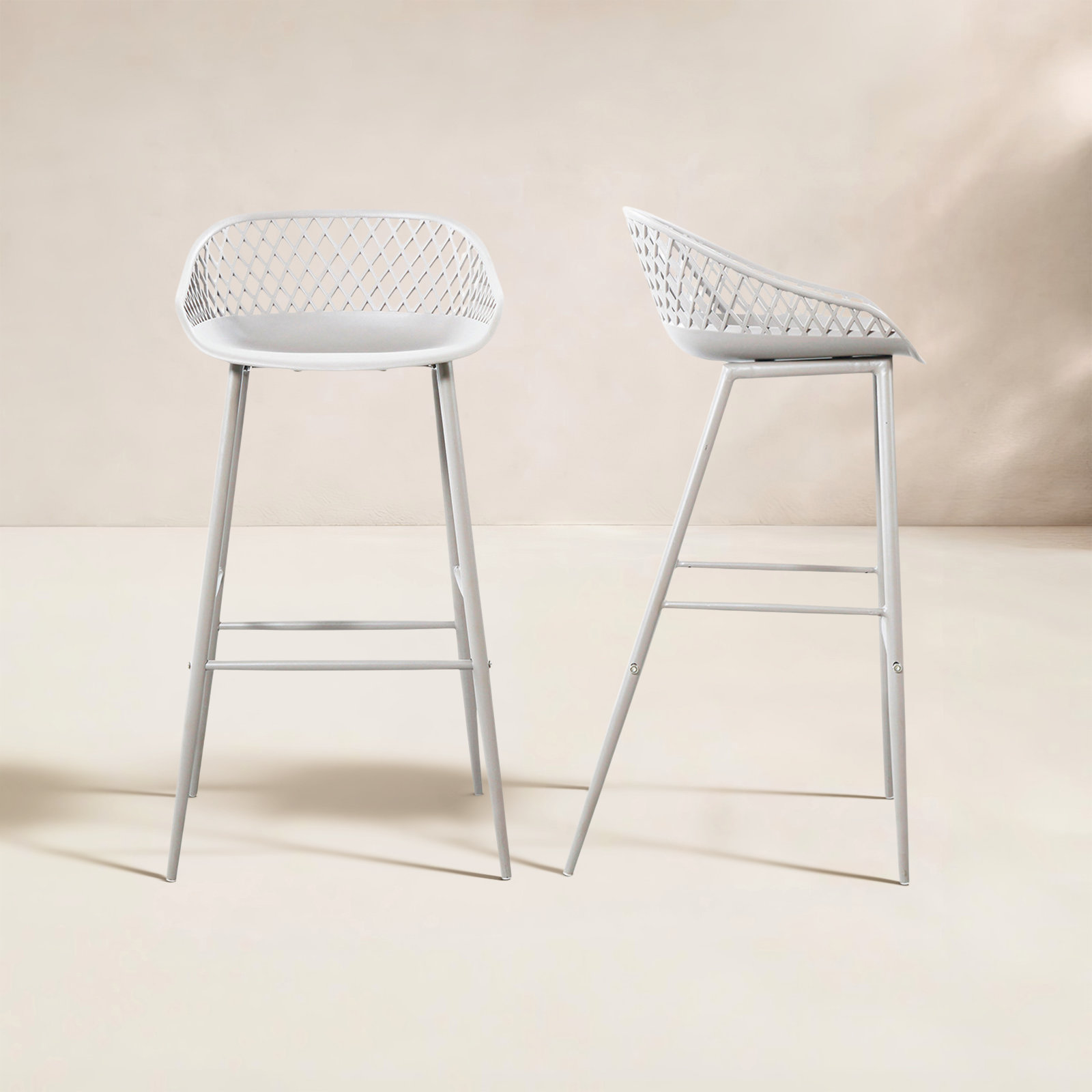 Newark Patio Bar Stool, 29", White