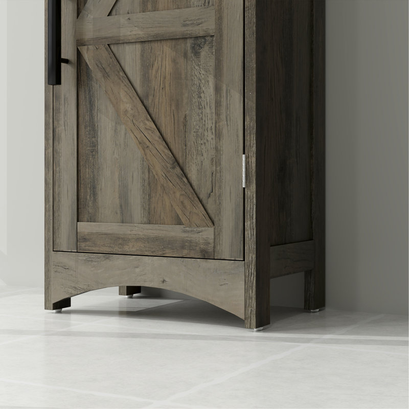 Narrow Cabinet,Tall Slim Bathroom Storage Cabinet, Gray Oak