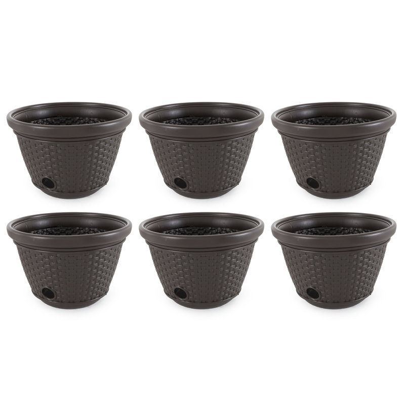 Pot de rangement pour tuyau d'arrosage en résine tressée de 100 pieds Suncast (paquet de 6)