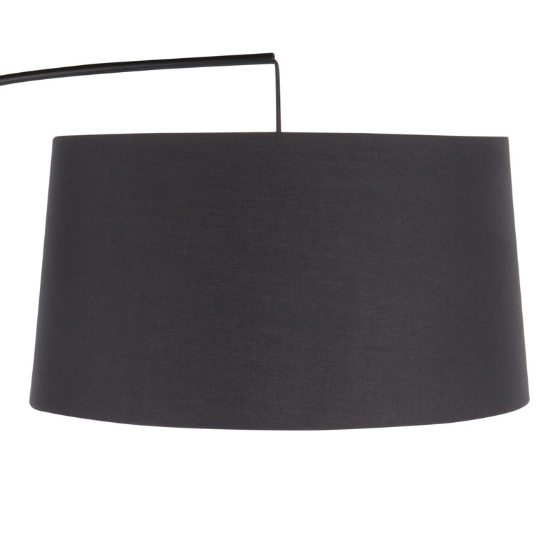 Demariana 74'' Arched Floor Lamp, Walnut, Black, No