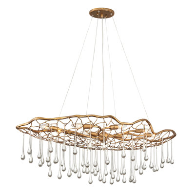 Laguna 8 - Light Unique / Statement Geometric Chandelier with Crystal Accents