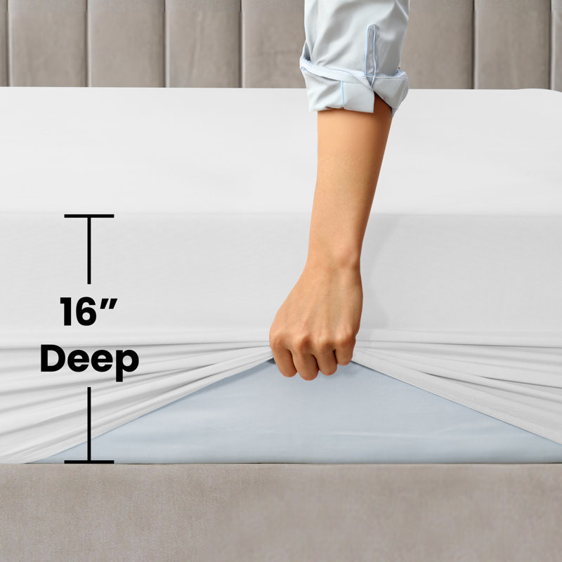 Lux Decor Soft Microfiber Bottom Sheets Upto 16 Inches Deep Pocket Fitted Sheet, White, California King