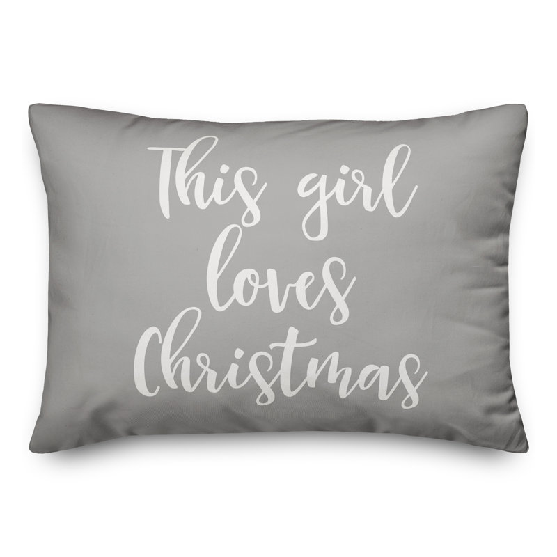 Coussin «This Girl Loves Christmas», Gris