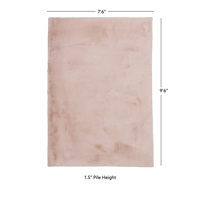 Tapis en fausse fourrure de lapin Jalissia, Rectangle 8 pi x 10 pi