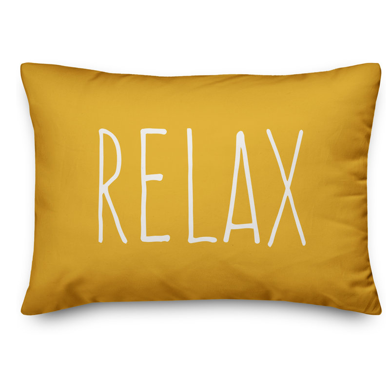 Textual Outdoor Throw Pillow, Yellow