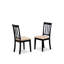Ensemble de salle à manger 3 pièces comprenant une table ronde avec abattant et étagères et 2 chaises rembourrées en lin, 107 x 107 cm, noir et cerisier-290899017-340301520-391400288