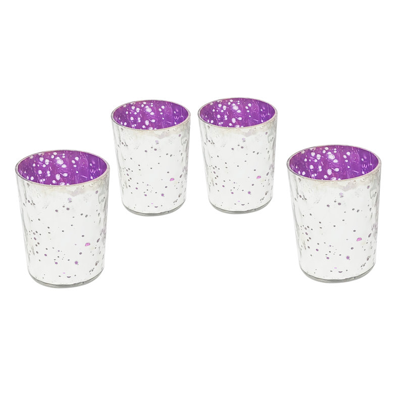 Porte-votive en verre tacheté, Bleu foncé