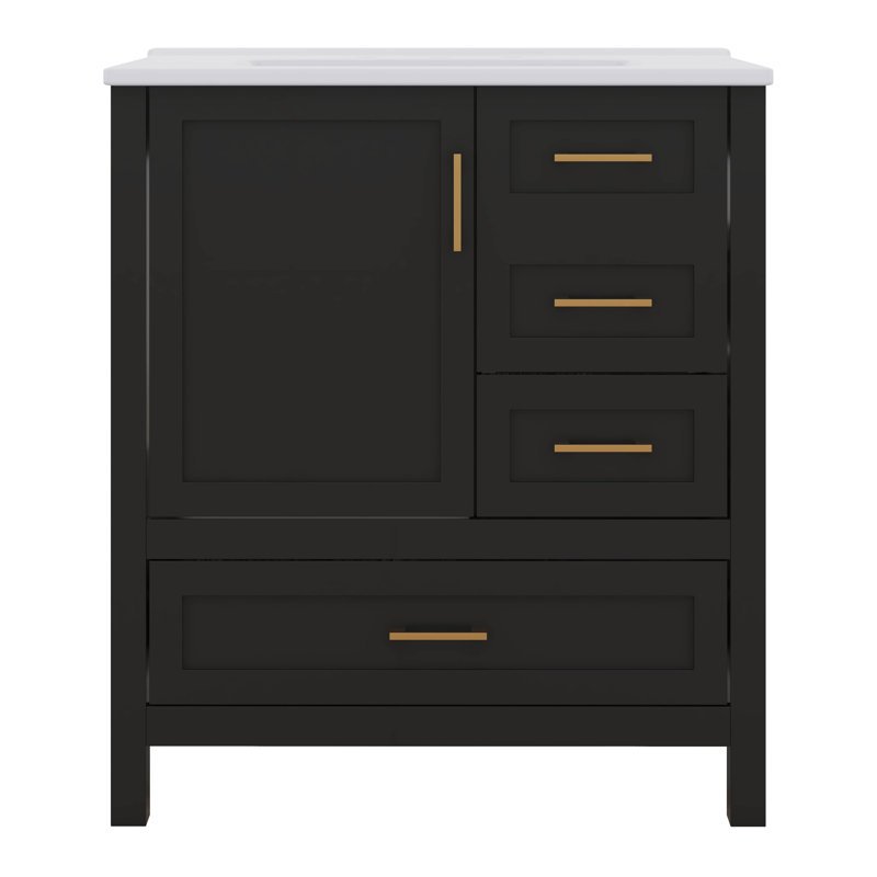 30" Bathroom Vanity With Sink Combo Set, Bathroom Storage Cabinet With A Soft Closing Door, 3 Drawers And Removable Tray