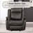 Manual Recliners Faux Leather Oversized Chair Grey-693725563