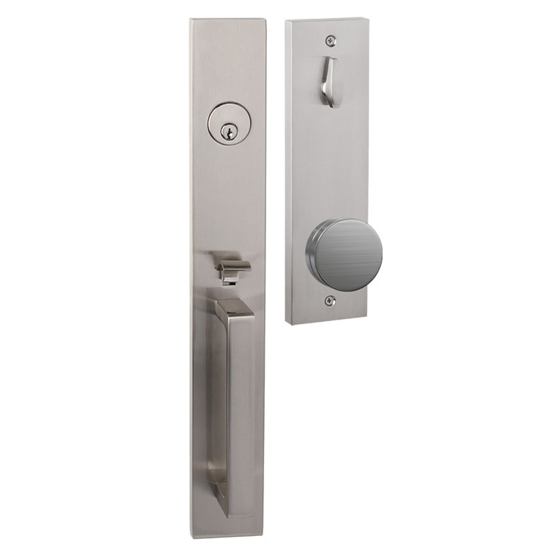 Bravura 973-947 Active Montgomery Handleset with Dallas Knob in Matte Black, Satin Nickel