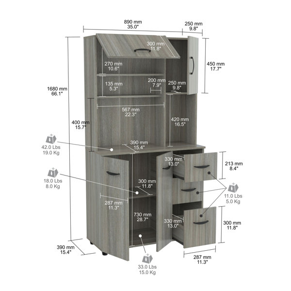 Inval America Microwave Storage Cabinet - Macy's