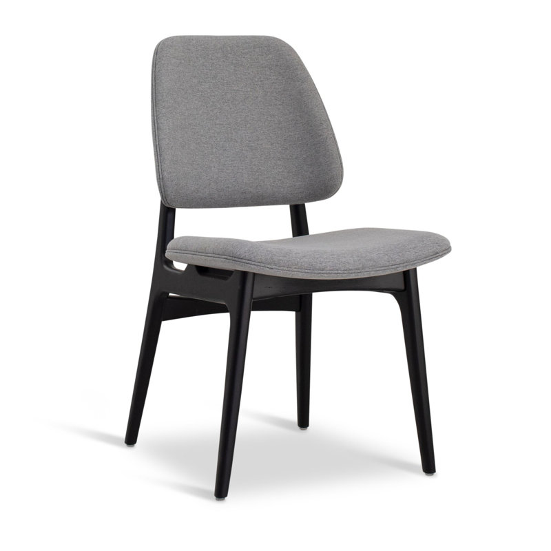 Modern Brazilian Ariel Side Chair, Essence Gray/Ebano Frame