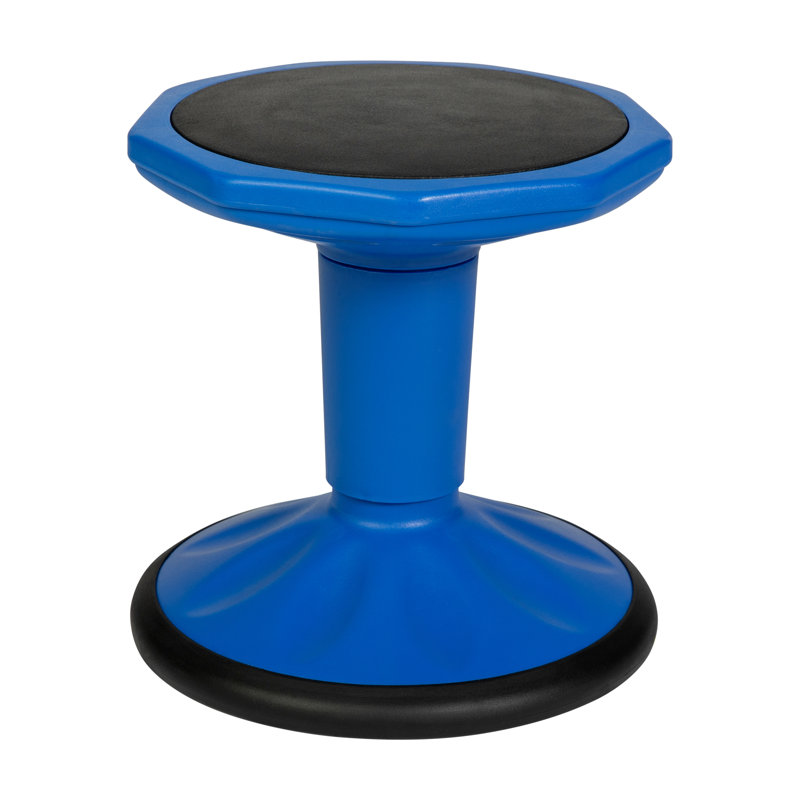 Commercial Fixed Height Collaborative Wobble Stool, Blue, 14" H x 12.75" W x 12.75" D