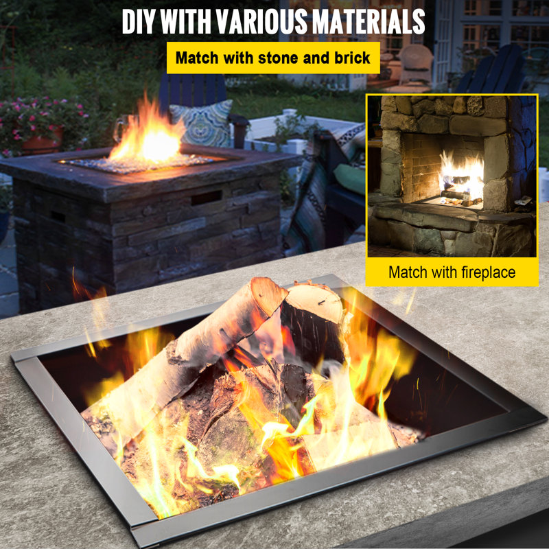 Black Steel Free-Standing Fire Pit Ring with Tongs