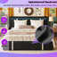 Lit de rangement relevable UnaLuz avec tête de lit à DEL réglable et ports de chargement USB-130095055
