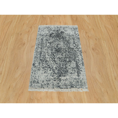 Sevion One-of-a-Kind 2' X 3' New Age Silk Area Rug Gray