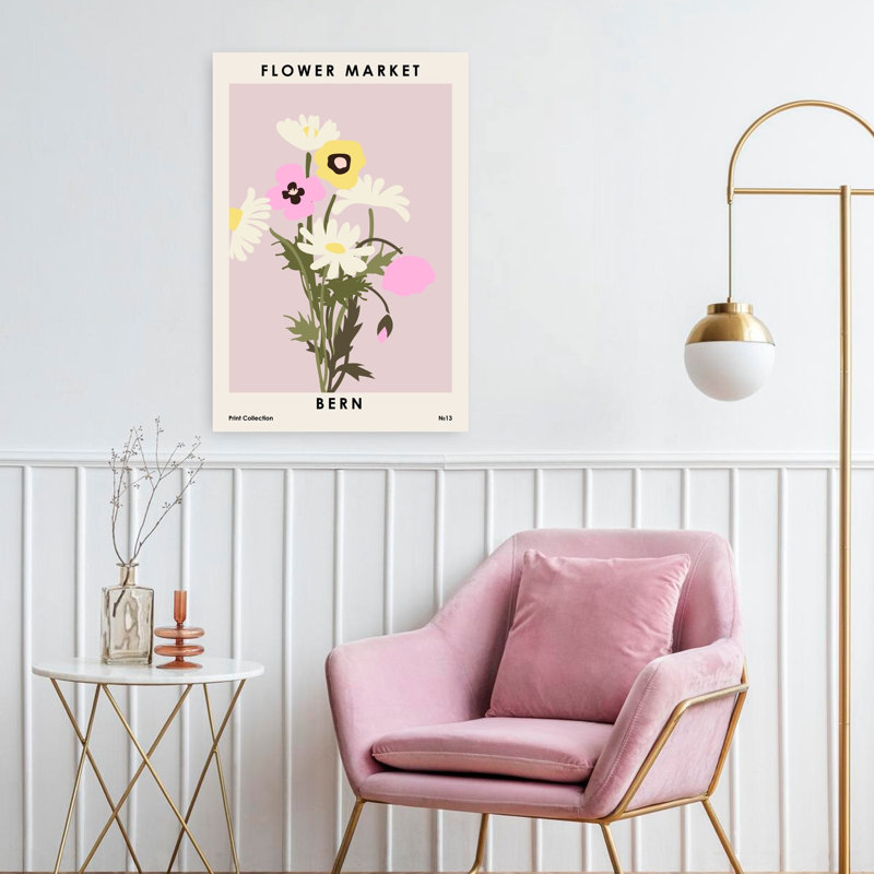 Art contemporain, art floral, H 24 po x l 16 po