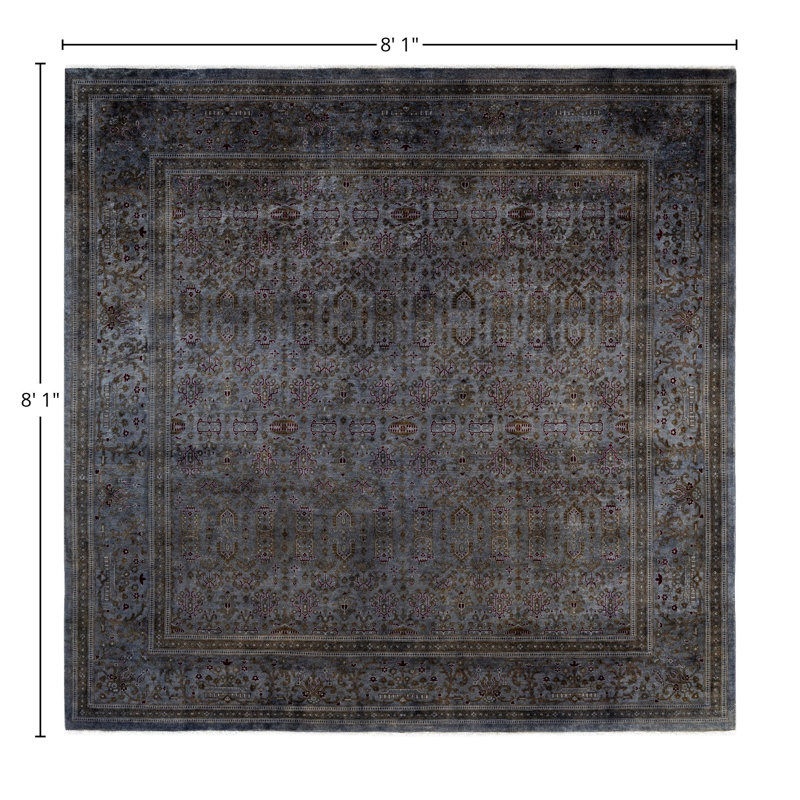 Overdyed One-of-a-Kind 8' 1" X 8' 1" Hand Knotted Area Rug