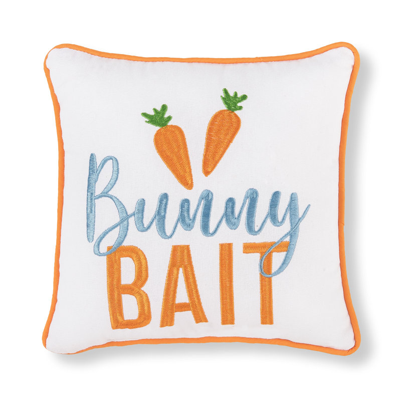 Bunny Bait Embroidered Throw Pillow