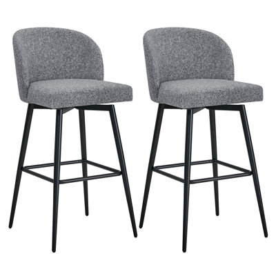 Brentley Swivel Upholstered Counter Stool with Iron Frame