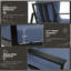 Ensemble de 2 fauteuils de patio en aluminium toutes saisons de 28 po avec coussins bleus épais et structure noire-567731656