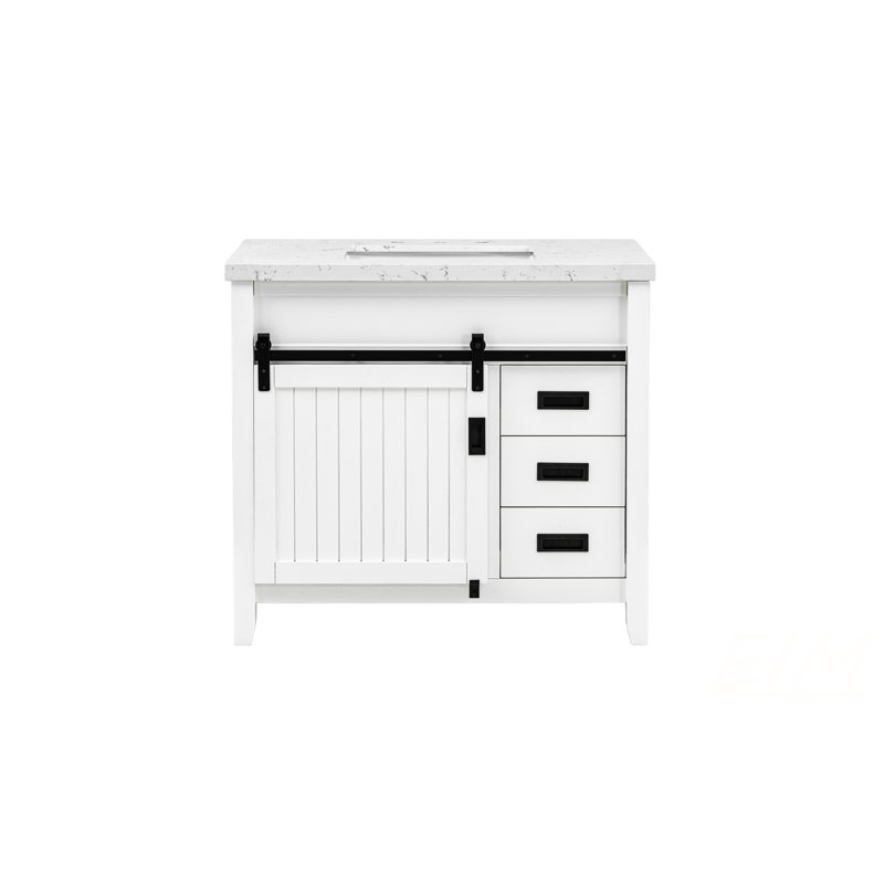 Meuble-lavabo 37 po avec plateau en pierre reconstituée, meubles-lavabos et meubles-lavabos 37 po