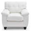 Chaise d'appoint chic et moderne en blanc-125572996