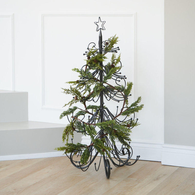 Arbre de Noël élancé en cachemire noir 3,5 po H