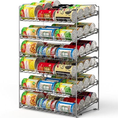 Stackable Can Rack Organizer, 6-Tier Adjustable Pantry & Kitchen Storage, Holds 36 Cans, Free-Standing, Easy Assembly