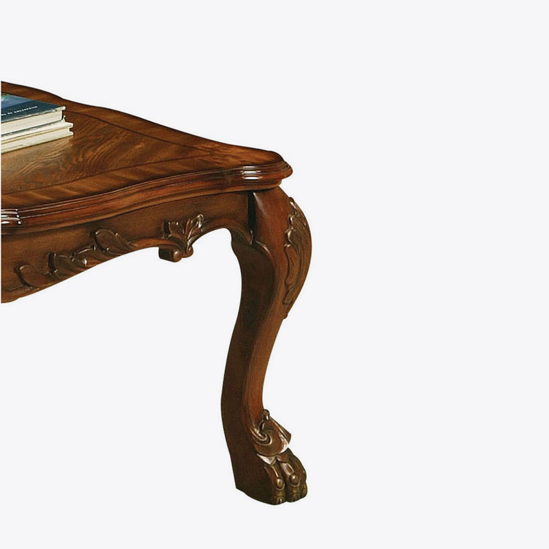 Table basse espresso avec pieds tournés, Cerisier