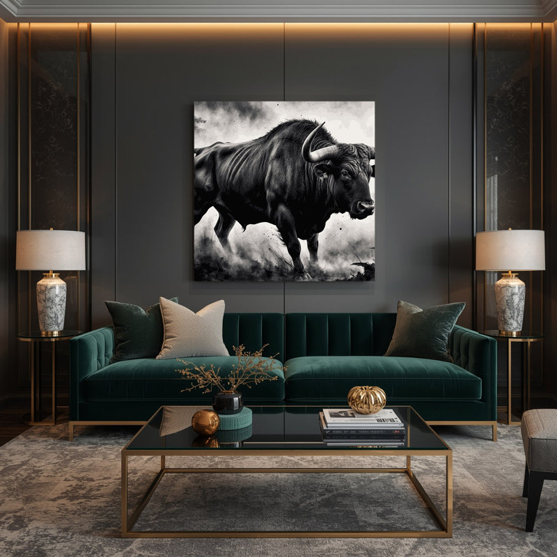 Art mural sur toile Wildlife Gaur, H 12 po x l 12 po